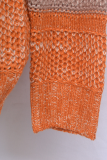 Casual Patchwork Basic Contrast O Neck Tops Sweater