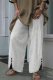 Casual Solid Patchwork Buttons Straight Wide Leg Solid Color Bottoms