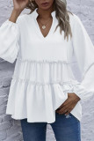 Fashion Casual Solid Patchwork V Neck Tops