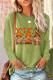 Casual Print Patchwork O Neck Tops