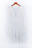 Sexy Solid Hollowed Out V Neck Dresses