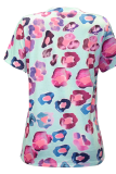 Casual Print Patchwork V Neck T-Shirts