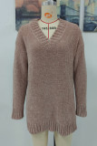Solid Solid Color V Neck Tops