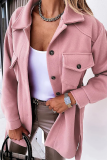 Casual Solid Patchwork Turndown Collar Outerwear