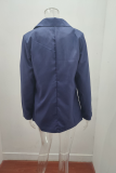 Fashion Solid Patchwork Turndown Collar Outerwear