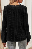 Fashion Street Solid Patchwork V Neck Tops
