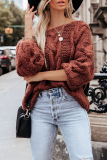 Casual Solid Patchwork Basic Off the Shoulder Tops Sweater
