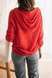 Casual Solid Patchwork Hooded Collar Tops