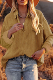 Casual Solid Patchwork Basic Turndown Collar Tops