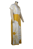 Casual Print Slit V Neck Straight Dresses