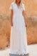 Fashion Elegant Solid Lace Patchwork V Neck A Line Dresses