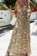 Fashion Street Print Patchwork V Neck A Line Dresses