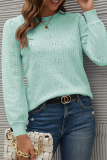 Casual Solid Hollowed Out Patchwork O Neck Tops