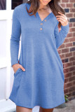 Fashion Casual Solid Patchwork V Neck Princess Dresses
