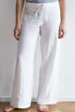 Fashion Simplicity Solid Loose Mid Waist Wide Leg Bottoms