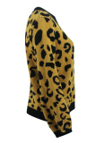 Fashion Casual Leopard O Neck Tops