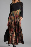 Street Print Patchwork Printing V Neck A Line Dresses
