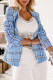 Fashion Street Plaid Patchwork Turn-back Collar Outerwear