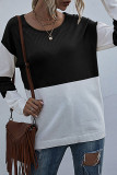 Fashion Casual Solid Patchwork O Neck Tops
