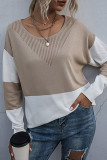 Fashion Casual Solid Patchwork O Neck Tops