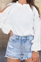 Casual Solid Patchwork Half A Turtleneck Tops