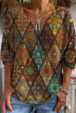 Ethnic Patch Geometric Graphic T Shirt
