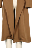 Fashion Elegant Solid Patchwork Turndown Collar Outerwear
