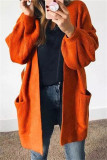 Casual Solid Cardigan Outerwear