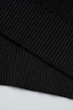 Casual Solid Hollowed Out Patchwork V Neck Sweaters