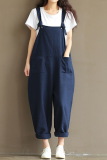 Casual Solid Patchwork Spaghetti Strap Harlan Jumpsuits