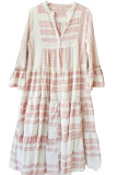 Sexy Geometric Print Flounce Asymmetrical Printing V Neck Beach Dresses