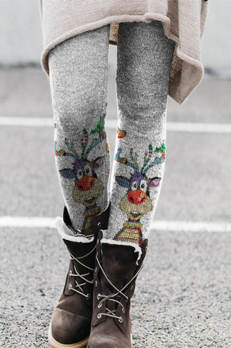 Casual Print Patchwork Skinny High Waist Pencil Trousers