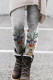 Casual Print Patchwork Skinny High Waist Pencil Trousers