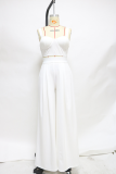 Casual Solid Patchwork Halter Sleeveless Two Pieces