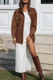 Casual Solid Patchwork Turndown Collar Outerwear