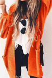 Casual Solid Cardigan Outerwear