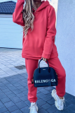 Street Sportswear Solid Patchwork Pocket Hooded Collar Long Sleeve Two Pieces
