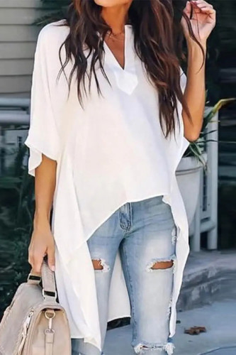 Fashion Simplicity Print Printing V Neck Tops