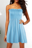 Fashion Casual Solid Patchwork Strapless Princess Dresses