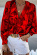 Casual Print Patchwork V Neck Tops