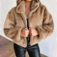 Fashion Solid Patchwork Turndown Collar Outerwear