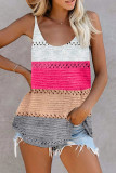 Fashion Casual Solid Patchwork V Neck Tops