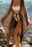 Fashion Vacation Solid Frenulum Swimwears Cover Up