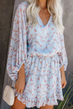 Fashion Casual Print Patchwork V Neck A Line Dresses
