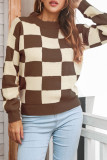 Fashion Casual Geometric Patchwork O Neck Tops