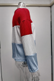 Fashion Casual Patchwork Contrast O Neck Tops