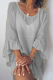 Casual Solid Flounce O Neck Straight Dresses