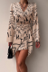 Fashion Patchwork Tie-dye V Neck Pencil Skirt Dresses