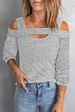 Casual Solid Patchwork Square Collar Tops