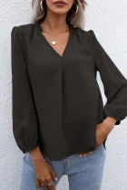 Fashion Casual Solid Patchwork V Neck Tops
